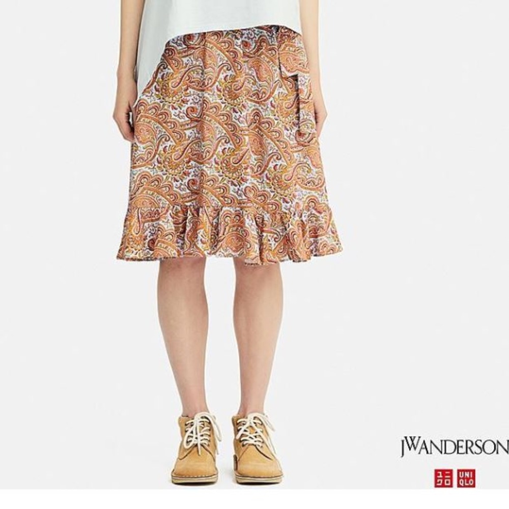 Uniqlo Women Ruffle Skirt Size 6 - Blue or Orange - Picture 3 of 8